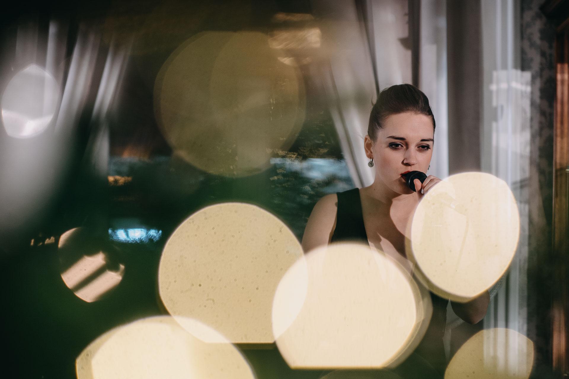 Josephine And The Band - singing with bokeh